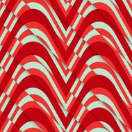 Retro 3D red green diagonal cut waves