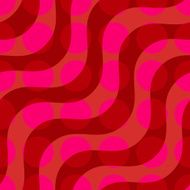 Retro 3D red circles and overlapping waves