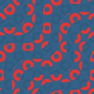 Retro 3D red blue waves and donates