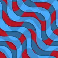 Retro 3D red blue overlaying waves
