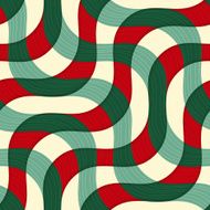 Retro 3D green red yellow overlapping waves with texture