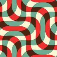 Retro 3D green red and yellow intersecting waves