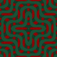 Retro 3D green and red overlapping waves