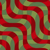 Retro 3D green and red intersecting waves
