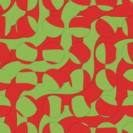 Retro 3D green and red intersecting circles waves