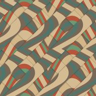 Retro 3D diagonal stripes crossing with waves under