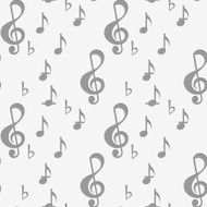 Perforated G clef and music notes