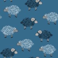 Vector seamless pattern with sheeps