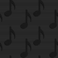 Black textured plastic solid music notes