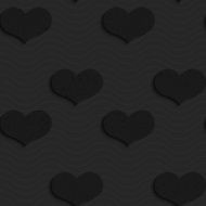 Black textured plastic solid hearts