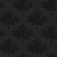 Black textured plastic maple leaves countered with inside