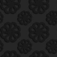 Black textured plastic flowers with rim