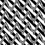 Black and white alternating zigzag with diagonal cut