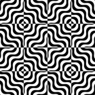 Black and white alternating wavy squares