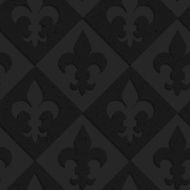 Black textured plastic Fleur-de-lis on diamonds