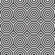 Black and white alternating octagons with horizontal cut