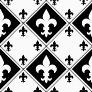 Black and white alternating Fleur-de-lis with small