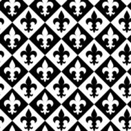 Black and white alternating Fleur-de-lis on diamonds