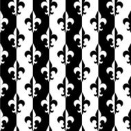 Black and white alternating Fleur-de-lis half vertical
