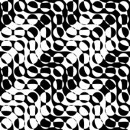 Black and white alternating diagonal ways circle cut