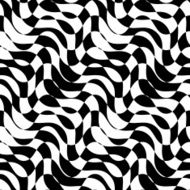 Black and white alternating diagonal waves with cut