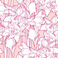 Seamless pattern with narcissus flowers N4