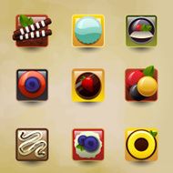 Set of stylized icons desserts