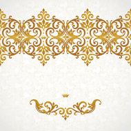 Vector ornate seamless border in Victorian style N3