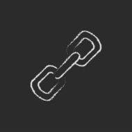 Chain links icon drawn in chalk
