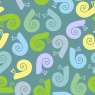 Silhouette snail with spiral shell Vector seamless texture
