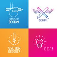 Vector set of logo design elements N3