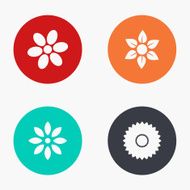Vector modern flower colorful icons set