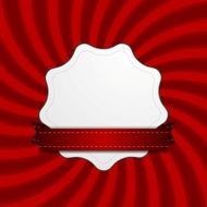 Red retro swirl beams and blank label