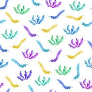 Algae seamless pattern in watercolor N2