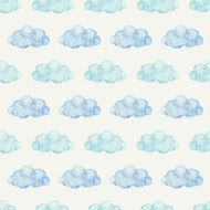 Clouds seamless pattern in watercolor N2