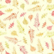 Fall leafs seamless pattern in watercolor N3