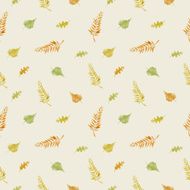 Fall leafs seamless pattern in watercolor N4