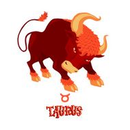 Astrological zodiac sign Taurus Isolated vector illustration on white background N2
