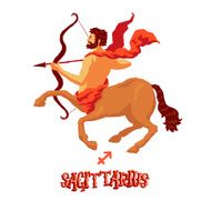 Astrological zodiac sign Sagittarius Isolated vector illustration on white background N2