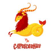 Astrological zodiac sign Capricorn Isolated vector illustration on white background N2