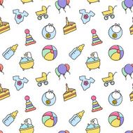 Vector baby seamless pattern for web design or print N3