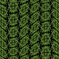 warped damask pattern green black