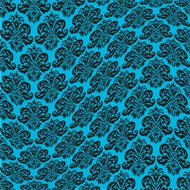 warped damask pattern turquoise black N2