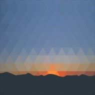 Background of triangles Mountains against the evening sunset
