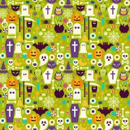 Flat Halloween Holiday Elements Seamless Pattern