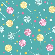 Seamless retro pattern with lollipops