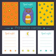 Printable cards with owl