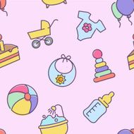 Vector baby seamless pattern for web design or print N4