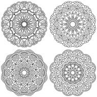 Set of ethnic round ornaments Mandala