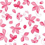 Seamless pattern with beautiful hand drawn watercolor leaf